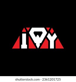 IQY triangle letter logo design with triangle shape. IQY triangle logo design monogram. IQY triangle vector logo template with red color. IQY triangular logo Simple, Elegant, and Luxurious design.