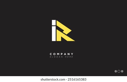 Letras do alfabeto IR Iniciais Logotipo do monograma RI, I e R