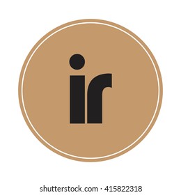 ir brown letters ,abstract background logo, design identity in circle, alphabet letter