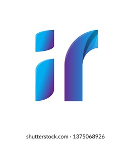 ir circle lowercase design of alphabet letter combination with infinity suitable as a logo for a company or business - Vector