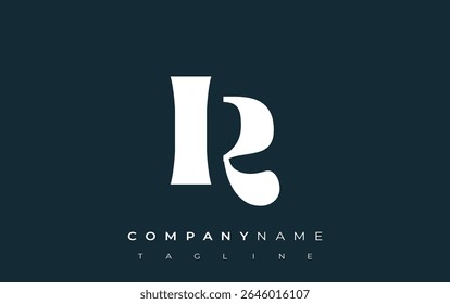 IR Creative Abstract Typography Logo Design. Elegant logo combining bold typography and creative shapes, ideal for branding and identity solutions.
