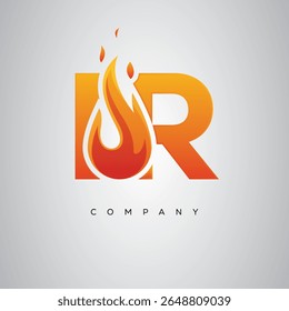 IR Creative Fire Letter Logo Design