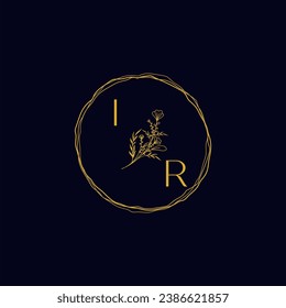 IR elegant wedding initial logo in high quality professional design that will print well across any print media