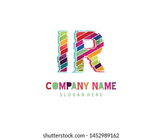 IR Full color initial logo vector