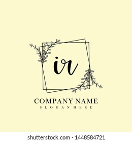 IR Initial beauty floral logo template