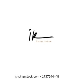 iR Escritura manual inicial o logotipo manuscrito para la identidad con monograma de belleza y elegante diseño de logotipo