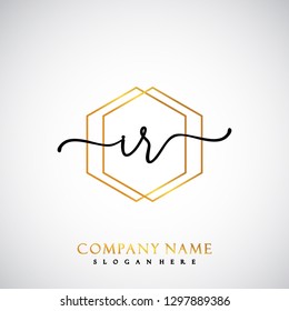IR Initial Handwriting logo template vector