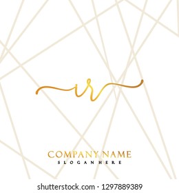 IR Initial Handwriting logo template vector