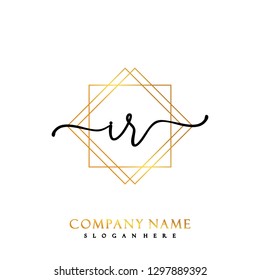 IR Initial Handwriting logo template vector