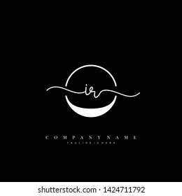 IR initial handwriting logo template vector