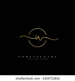 IR initial handwriting logo template vector