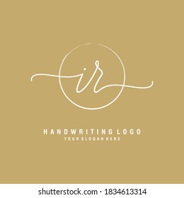 IR Initial handwriting logo template vector