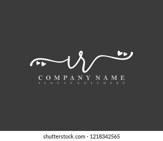 IR Initial handwriting logo vector