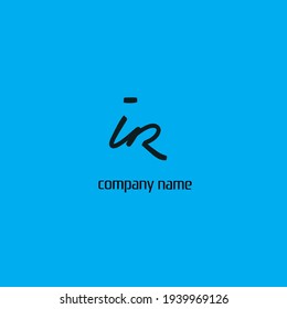 ir elemento de dibujo de marca creativa gráfico azul aislado inicial para identidad