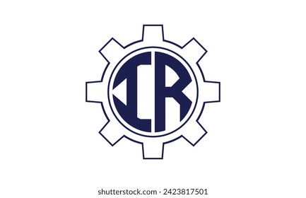 Plantilla de vector de diseño de logotipo de círculo mecánico de letra IR. industrial, ingeniería, servicios, marca de palabras, marca de letras, monograma, construcción, empresa, empresa, empresa, comercial, geométrica