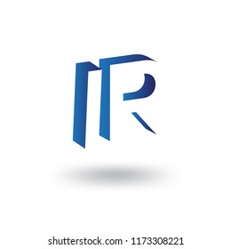 IR initial letter with negative space logo icon vector template