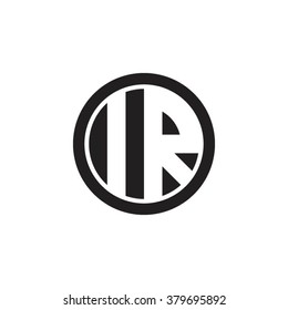 IR initial letters circle monogram logo