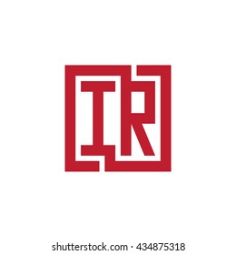 IR initial letters looping linked square logo red