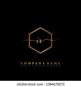 IR Initial luxury handwriting logo vector