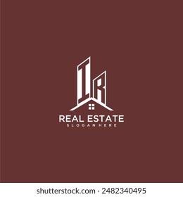 IR initial monogram building and roof logo for real estate