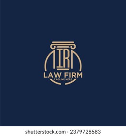 IR initial monogram for law firm with creative circle line