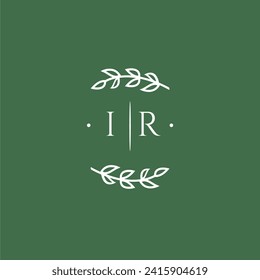 IR initial monogram wedding with creative design