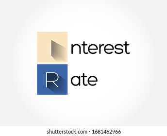 IR - Interest Rate acronym, business concept background