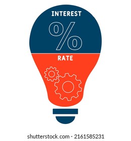 IR - Interest Rate acronym. business concept background. vector illustration concept with keywords and icons. lettering illustration with icons for web banner, flyer, landing pag