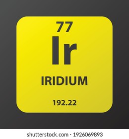 Ir Iridium Transition Metal Chemical Element Vector Illustration Diagram, With Atomic Number And Mass. Simple Gradient Flat Design For Education, Lab, Science Class.
