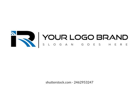 Diseño abstracto del logotipo de la letra del IR. Diseño único IR. SEÑOR.
