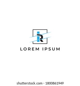 IR Letter Logo Design with Creative Modern Trendy Typography with blue and black color