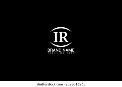 Diseño del logotipo de la letra del IR en fondo negro. Concepto de logotipo de letra de iniciales creativas IR. Diseño único del IR.