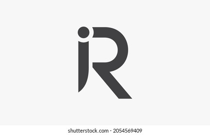 IR letter logo isolated on white background.