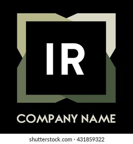 IR letters business logo creative  icon design template elements in abstract background logo, design identity in square with four colors, modern alphabet letters