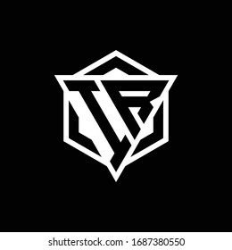 IR logo monogram with triangle and hexagon shape combination isolated on back and white colors