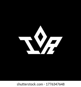 IR monogram logo with crown shape luxury style design template