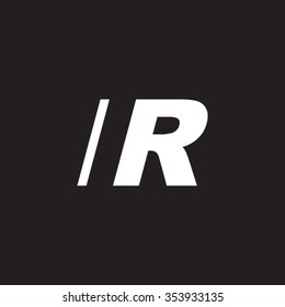 IR negative space letter logo black background