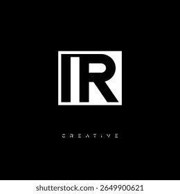 IR Negative Space Monogram – Minimalist Black and White Letter mark Logo for Creative Branding, Fashion Identity and Modern Design Concepts
