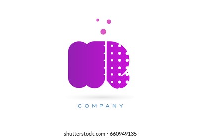 ir i r pink dots dotted letter logo alphabet creative company vector icon design template