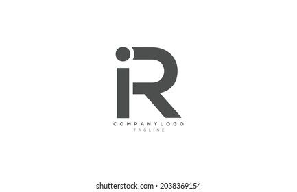 IR, RI, Abstract initial monogram letter alphabet logo design