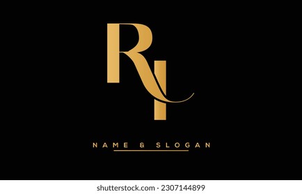 IR,  RI  Abstract Letters  Logo  Monogram