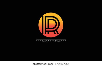 IR RI abstract vector logo monogram template