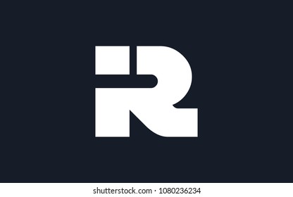 IR RI letter initial based Logo design Simple Flat Unique