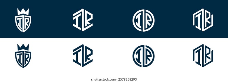 IR RI letter logo set design