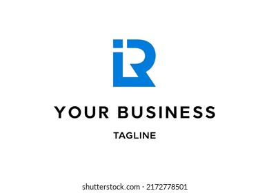 IR or RI logo design, letter, initial, monogram, icon, symbol. Geometric based that shape a futuristics looks. Very suitable for mobile manufacture, data server, network provider visual identity.