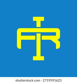 Logotipos de monogramas IR o RI superpuestos.	