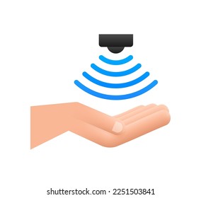 IR sensor - Motion sensor. Vector stock illustration.