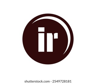 IR sport emblem or team logotype. Ball logo with a combination of Initial letter I and R for balls shop, sports company, training, club badge. Vector illustration.