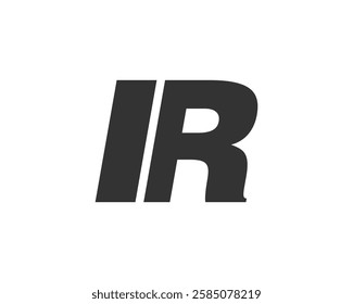 IR Techno Editable Font Logo For Corporate Branding. Bold, Futuristic Design With Unique Typographic Ideas. Minimal Custom Type And Dynamic Letter Variations For Promotion, Printing, And Book Titles