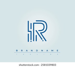 IR Technology Letter Logo Template. This tech letter logo is a graphic mark that uses letters to represent a technology company.